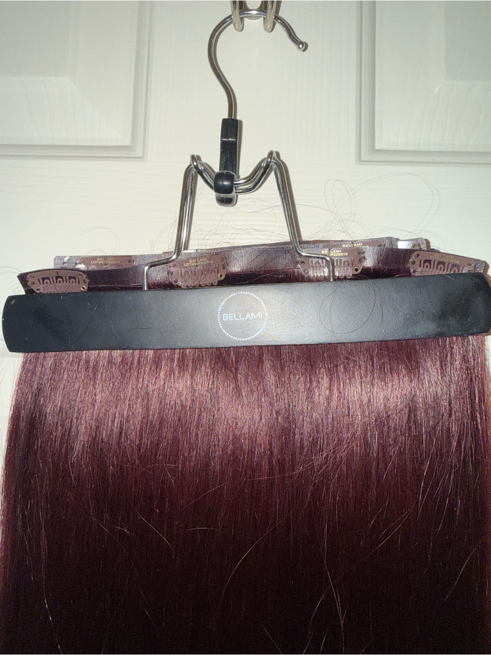 BELLAMI Mullberry Straight Silk Seam Clip-In Human Hair Extensions 24” 260g 7pc - Picture 9 of 12